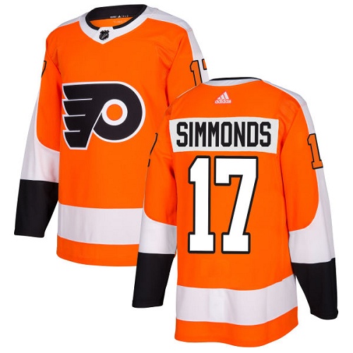 Adidas Flyers #17 Wayne Simmonds Orange Home Authentic Stitched NHL Jersey - Click Image to Close